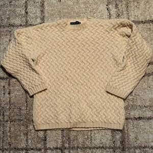 Blarney Beige Wool Cable Knit Sweater